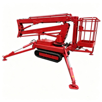 Plateforme de travail aérienne automotrice sur chenilles, hauteur de plateforme max. 10 m, hauteur de travail 12 m, charge utile 200 kg, pour murs rideaux