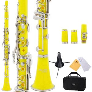 Seasound fábrica OEM amarillo JYCL301YW barato 17 teclas ABS resina plástico <span class=keywords><strong>clarinete</strong></span> - Product Image 6