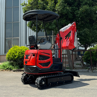 Mini-pelle 1.8T avec moteur hydraulique et chenilles en acier, capacité de charge de 1.8 tonnes, machine à creuser des tranchées pour la plantation en verger