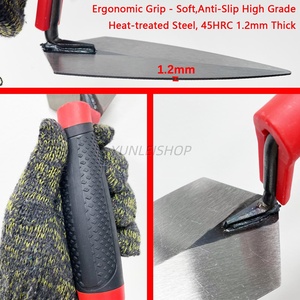 Ensemble de 4 truelles à maçonnerie, truelle à briques et spatule en acier au carbone, outils à main pour la maison et le chantier - Product Image 6