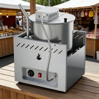 Nouvelle machine à pop-corn automatique au gaz pour usage commercial avec cuve en acier inoxydable, haute puissance 9KW, facile à utiliser pour les cinémas