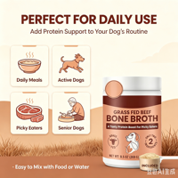 Poudre de Bouillon de Bœuf Nourri à l'Herbe pour Chiens de Grande Race, Chiots et Chatons – Supplément pour Animaux à Haute Teneur en Protéines, Vitamines et Minéraux – Idéal pour les Animaux Pêcheurs et pour la Santé