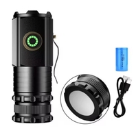 Lampu senter LED USB-C, Super terang dapat diisi ulang ukuran saku bodi aluminium Aloi fitur perbesaran untuk gantungan kunci EDC