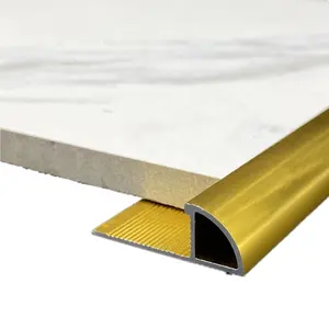 Metal Quarter Round Floor Border Square Edge Brass Protection Aluminum Trim Line For Tile