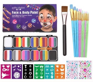 Ensemble de <span class=keywords><strong>peinture</strong></span> pour le <span class=keywords><strong>visage</strong></span> et le corps, pinceau à <span class=keywords><strong>peinture</strong></span> avec manche en bois, palette de <span class=keywords><strong>peinture</strong></span>, kit de maquillage pour enfants, fournitures pour festival de Noël - Product Image 6