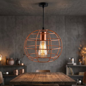 AK laiton rond Cage métal suspension suspension en cuivre Antique fini au prix de gros pour décor d'hôtel/décor de Restaurant - Product Image 1