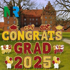 Letrero de jardín para exteriores con estacas, de PP, con mensaje 'Felicidades Graduado Clase 2025', decoraciones para graduados de universidad y escuela secundaria, con corte personalizado - Product Image 5