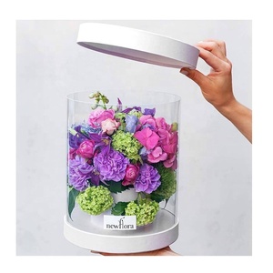 <span class=keywords><strong>Scatola</strong></span> di <span class=keywords><strong>fiori</strong></span> all'ingrosso di lusso personalizzato trasparente <span class=keywords><strong>scatola</strong></span> di <span class=keywords><strong>fiori</strong></span> di san valentino trasparente cilindro in PVC <span class=keywords><strong>con</strong></span> coperchio - Product Image 2