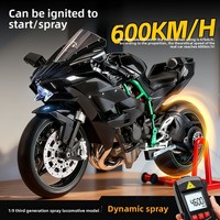 Modèle de moto dynamique en alliage 1:9, version pulvérisée, avec coffret cadeau, jouet de simulation, ornement de moto