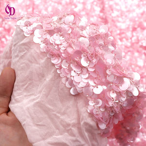 Tessuto di lusso Jacquard intrecciato rosa con paillettes ricamato in <span class=keywords><strong>Chiffon</strong></span> per donne e ragazze gonna abito da sera da sposa borse di moda - Product Image 3