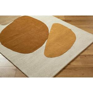 Tapis moderne abstrait aux formes organiques aux tons terreux, en laine de Nouvelle-Zélande tuftée à la main, pour intérieurs de luxe, vente en gros - Product Image 3