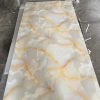 Panneaux muraux en marbre UV pour la décoration intérieure, feuille d'étanchéité en PVC, panneau en plastique imitation pierre, cloison de douche pour hôtel et salle de sport