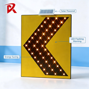 <span class=keywords><strong>Segnale</strong></span> <span class=keywords><strong>di</strong></span> Avvertimento Stradale a LED Solare Personalizzato Roadsafe, 600x750mm, Giallo, Impermeabile IP65, Portata 800m - Product Image 2
