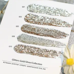 VO gel supplier gold silver champagne series 14 color uv gel polish long lasting nail polish gel refractive platinum glitter