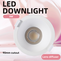 Plafonnier LED SAA 9W, découpe 90mm, 3 températures de couleur, lentille anti-éblouissement à coupelle profonde, lampe encastrée, prise AU, boîtier de connexion NZ, vente en gros usine