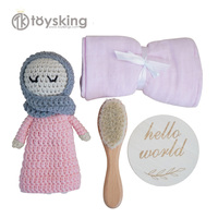 Poupées islamiques en crochet avec hijab pour enfants, bébés, jouets en tricot amigurumi, cadeaux éducatifs pour le Ramadan et l'Aïd, souvenirs