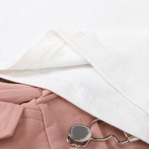 Ensemble de vêtements pour bébé fille de 0 à 5 ans, hauts blancs à manches volantées en dentelle, jupe à bretelles rose à boutons, mode été, ensemble de 2 pièces pour enfants - Product Image 5