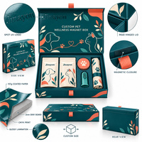 Boîte magnétique personnalisée pour abonnement bien-être des animaux de compagnie, emballage cadeau rigide imprimé CMYK avec logo UV sélectif