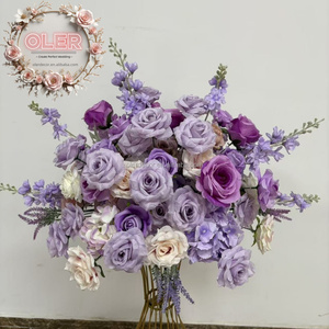 Oler Chất lượng cao sang trọng lụa Rose Red Flower Wedding centerpieces Bảng trang trí hoa sắp xếp hoa nhân tạo bóng - Product Image 4