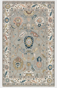 Tapis en laine Oushak de style traditionnel, motif floral persan bleu, réversible, pour salon - Product Image 5