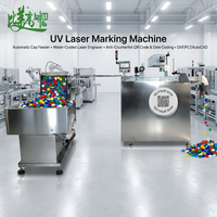 Machine de marquage laser UV à alimentation automatique de bouchons, refroidissement par eau, codage anti-contrefaçon de logo/date/texte DXF/PLT pour bouchons de bouteilles