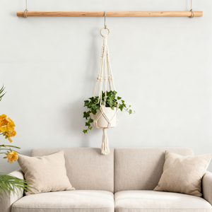 Panier <span class=keywords><strong>suspendu</strong></span> pour plantes en coton tressé à la main, sac en filet pour <span class=keywords><strong>pot</strong></span> de plante, corde suspendue créative, panier <span class=keywords><strong>suspendu</strong></span> pour plantes tissé - Product Image 1