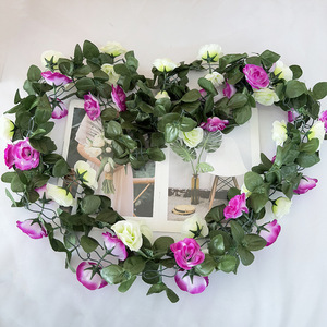 Meiyu Craft Flower Factory - Guirnaldas de Rosas Artificiales, 24 Piezas, Flores de Seda, Guirnaldas para Bodas, Decoración del Hogar - Product Image 1