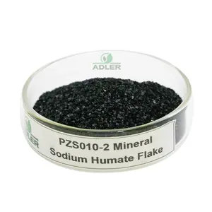 Raw Materials Black Shiny Flake Humic Acid Soluble Powder Fertilizer Stress-Relieving Fertilizer For Water Plants