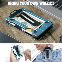Dompet Kartu Minimalis Aluminium Anti-RFID yang Ramping dengan Jendela ID Serat Karbon Dompet Pria Tempat Kartu