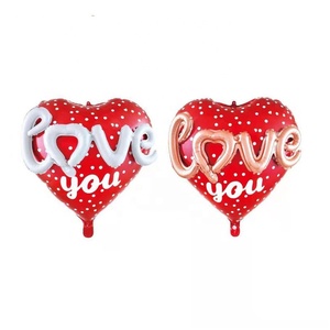 2021 wholesale new foil helium balloon with heart balloon set for wedding party Valentine day decoration and toys to kids