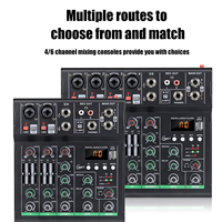 Console de mixage audio professionnelle 4 canaux avec effets DSP, contrôleur DJ, carte son pour scène et diffusion en direct