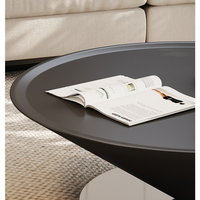 Table basse flottante de luxe moderne pour salon, table ronde UFO en métal de style français pour usage domestique