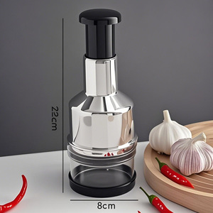 ที่บดกระเทียมสแตนเลสอเนกประสงค์ เครื่องมือครัวแบบใช้มือบดกระเทียมและผัก - Product Image 2