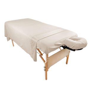 Massage bảng poly-bông tấm bộ bằng vải lanh cơ thể. -Bộ 3 mảnh bao gồm tấm phẳng & phẳng và vỏ gối - Product Image 1
