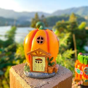 โคมไฟฟักทองพลังงานแสงอาทิตย์สวนระเบียงสนามหญ้าการตกแต่งภูมิทัศน์ภายในและภายนอกงานฝีมือเรซิน - Product Image 1