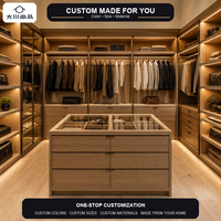 Système de dressing sur mesure OEM/ODM avec îlot central et tiroirs pour dressing d'appartement