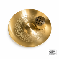 Ensemble de porte-encens zen japonais en laiton personnalisé Dunyi, 3 tailles, poli à la main, brûleur en métal massif, attrape-cendres, vente en gros
