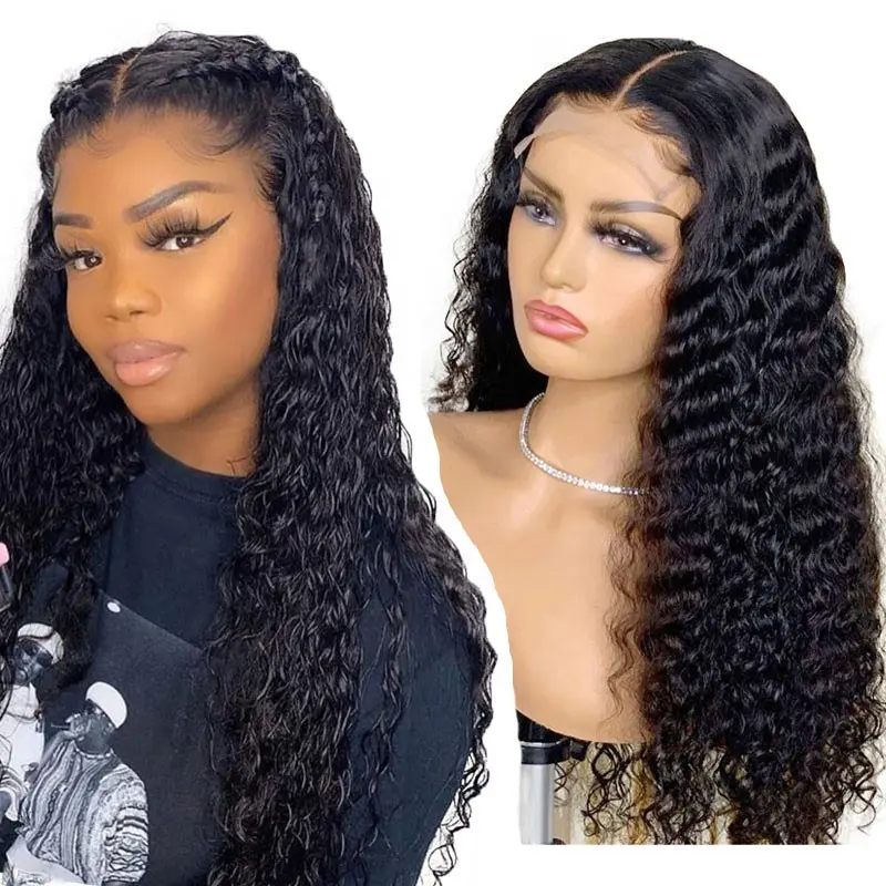 Cuticle Aligned Jerry Curly Human Hair Wig Natural Wet Wavy Magic Spanish Wave Curl 360 Full Frontal Lace Wig With Baby Hair