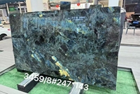 Dalle de marbre bleu Labrador de luxe, pierre naturelle irisée pour la décoration intérieure haut de gamme, revêtement mural personnalisable