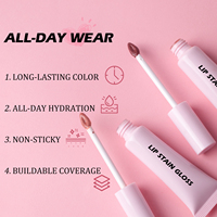 Brillant à lèvres rose très brillant à logo personnalisé Vente en gros Brillant à lèvres hydratant longue durée résistant aux taches Luscious Lip Tint Gloss