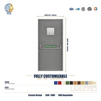 Barre de poussée pour porte coupe-feu en acier, design contemporain, pour construction en composite polymère, usage commercial, sortie de secours