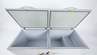 Congélateur coffre commercial 200L à ouverture par le haut, porte simple, refroidissement direct, horizontal, pour supermarché