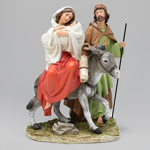 Statues religieuses catholiques en résine, polyesterine, grande taille, la Sainte Famille en fuite d'Égypte, cadeau de prière - Product Image 1