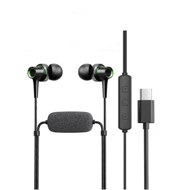 Type C Mobile Phone Live Streaming Karaoke Earbuds with Mic Voice Changer Headphone EQ DSP Sound Effects