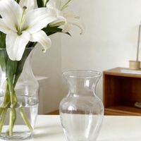 Vase en verre transparent haut et rond, style ventre de femme, pour terrarium, fleurs, décoration de table et mariage