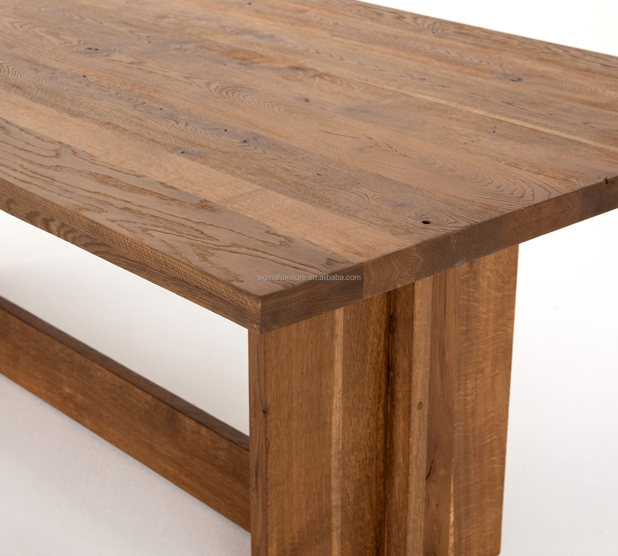 Best quality rustic style farmhouse wood dining table new design courtyard coffee table