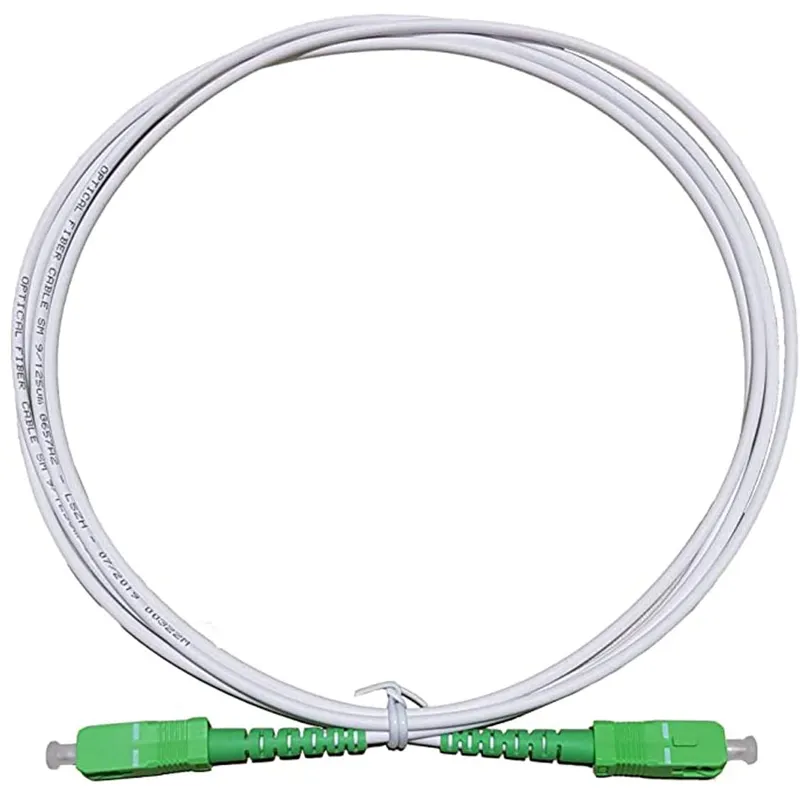 Fibra SC/APC para SC/APC Monomodo Sm Simplex branco 9/125 Fibra Óptica Patch Cable Singlemode G652D ou G657A