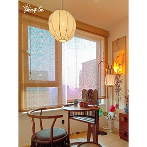 Lampe suspendue en tissu de style japonais néo-chinois, ronde de 40cm, E27 LED, tête unique, pour salon, chambre à coucher, salon de thé - Product Image 4
