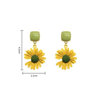 Anting Bunga Berjuntai Model Draped dari Paduan Seng, Trendi, Retro, Mewah, Kecil, Eksklusif, High-End, Elegan untuk Acara Pesta