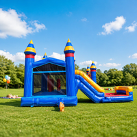 Château gonflable en PVC avec toboggan, capacité 600 kg, garantie 3 ans, usage commercial pour fêtes d'enfants